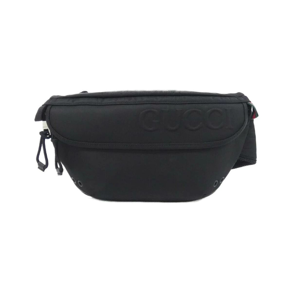 Gucci black embossed logo belt bag